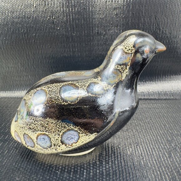 Vintage 1960s Chinese Ceramic Quail Figurine Hand Made Stoneware Pottery Bird - Picture 9 of 13